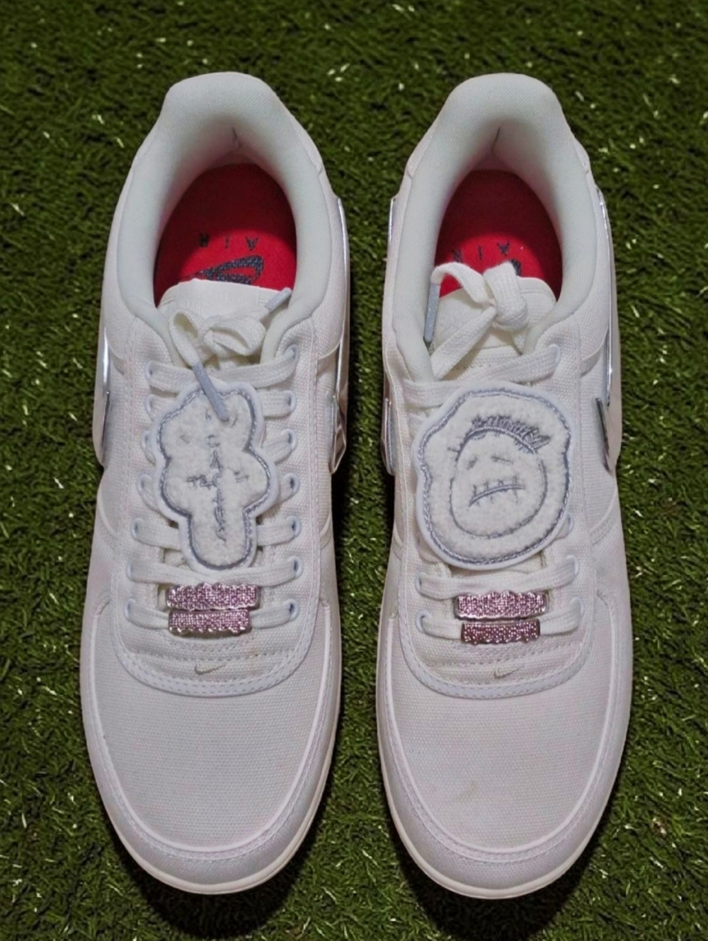 Used Travis Scott x Nike Air Force 1 Low 'Sail' - Size 12.5 - AQ4211-101 - Picture 4 of 7